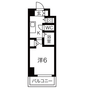 1K 間取り図