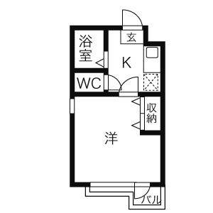 1K 間取り図