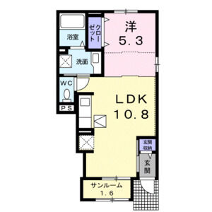 1LDK 間取り図