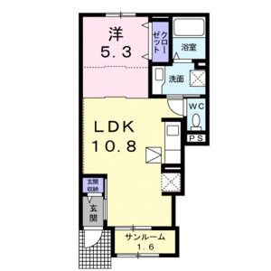 1LDK 間取り図