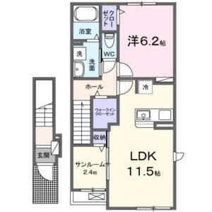 1LDK 間取り図