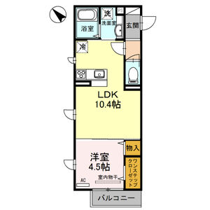 1LDK 間取り図