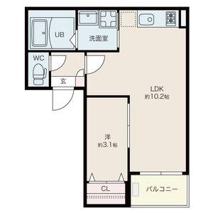 1LDK 間取り図