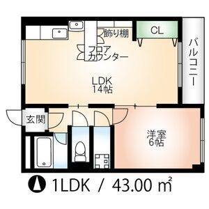1LDK 間取り図