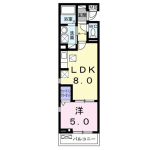 1LDK 間取り図