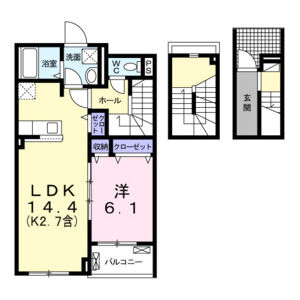 1LDK 間取り図