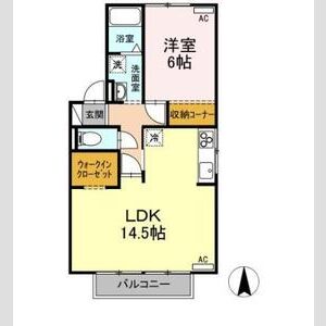 1LDK 間取り図
