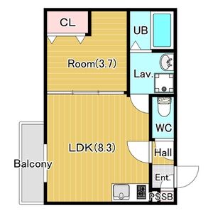 1LDK 間取り図