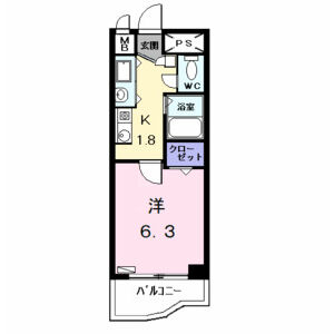 1K 間取り図