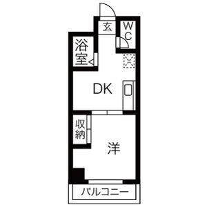 1DK 間取り図