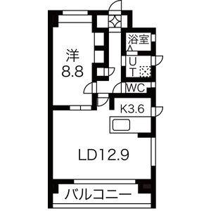 1LDK 間取り図