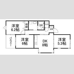 3DK 間取り図