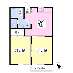 2DK 間取り図
