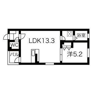 1LDK 間取り図