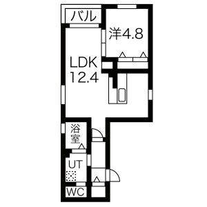 1LDK 間取り図
