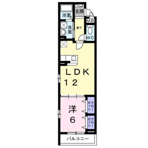 1LDK 間取り図