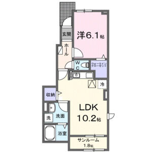 1LDK 間取り図
