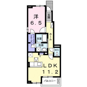 1LDK 間取り図