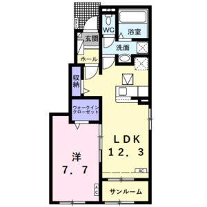 1LDK 間取り図