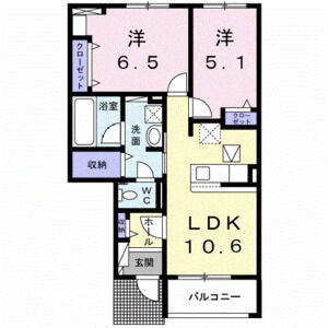 2LDK 間取り図