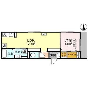 1LDK 間取り図