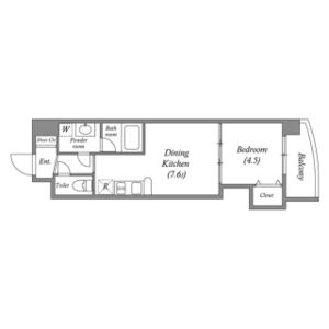 1DK 間取り図
