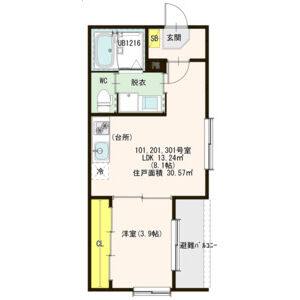 1LDK 間取り図