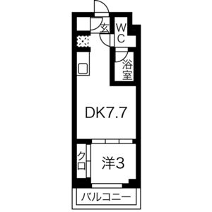 1DK 間取り図