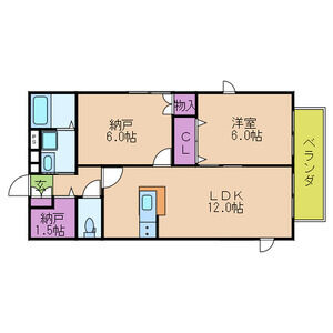 1LDK 間取り図
