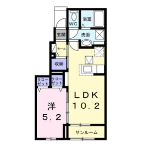 1LDK 間取り図