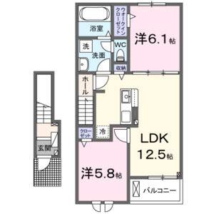 2LDK 間取り図