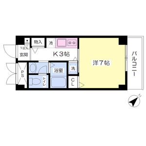 1K 間取り図