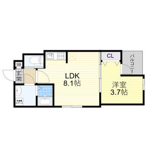 1LDK 間取り図