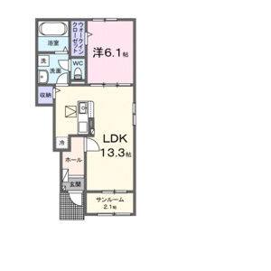 1LDK 間取り図