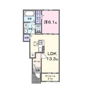 1LDK 間取り図
