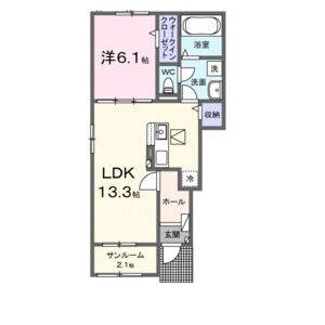1LDK 間取り図