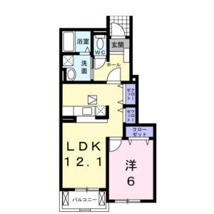 1LDK 間取り図