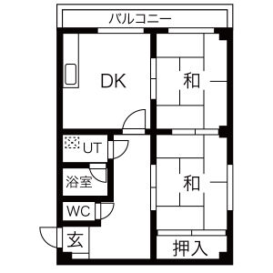 2DK 間取り図