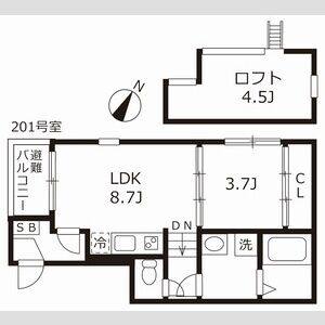 1LDK 間取り図