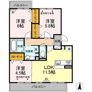3LDK 間取り図