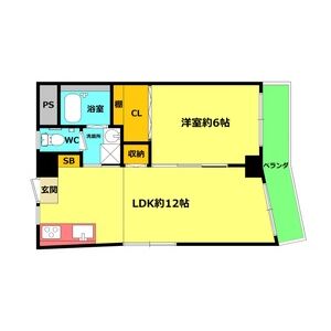 1LDK 間取り図