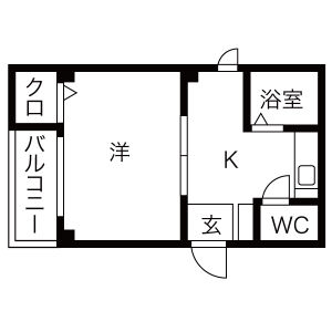 1K 間取り図