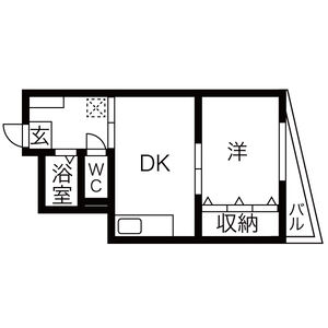1DK 間取り図