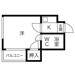 1K 間取り図