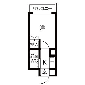 1K 間取り図