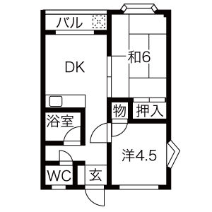 2DK 間取り図