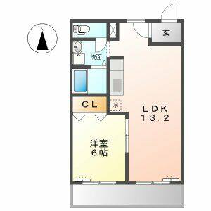 1LDK 間取り図