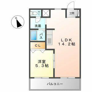 1LDK 間取り図