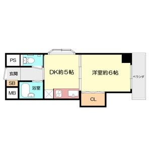 1DK 間取り図