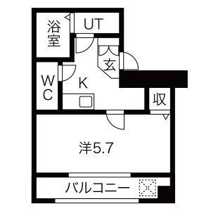 1K 間取り図